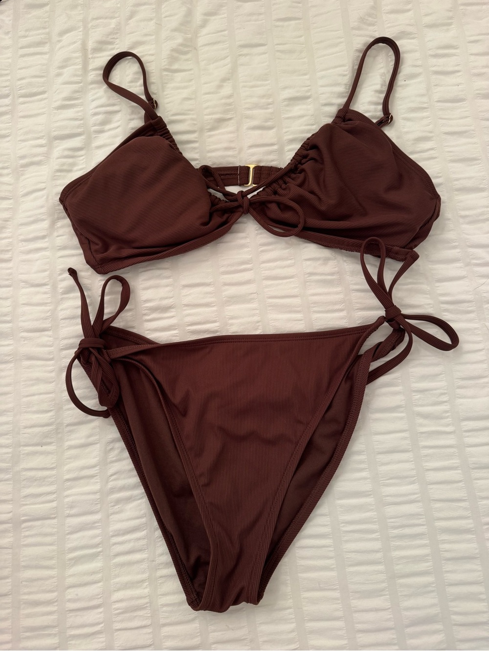 Target Women's Dark Brown Tie-Side Bikini Set XL/L